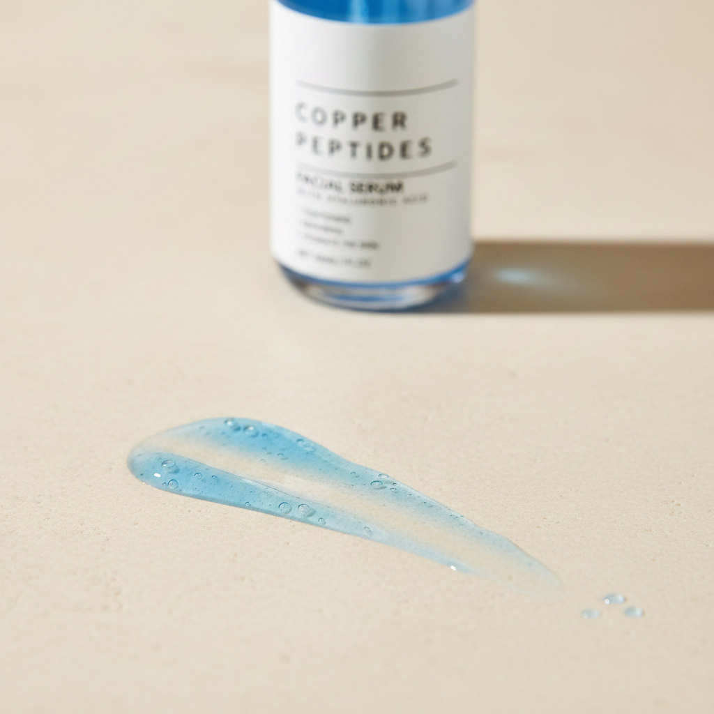 Watery texture swipe of GlowPrep Copper Peptide Serum